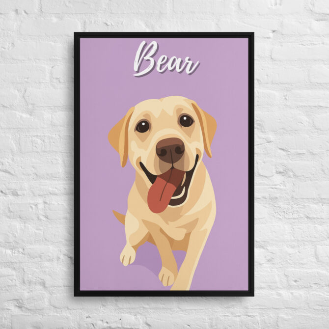 Custom Modern Pet Portrait – Minimalist Vector Canvas - Thistle - Image 4