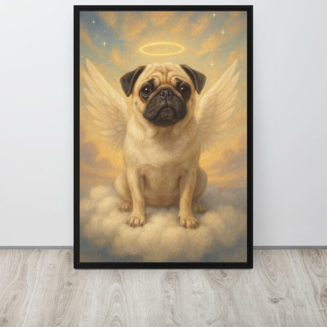 Heavenly Pet Memorial Canvas – Angel Wings Tribute Art - Image 5