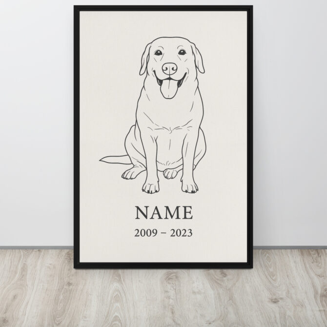 Custom Minimalist Pet Memorial Line Art – Framed Canvas - Image 5