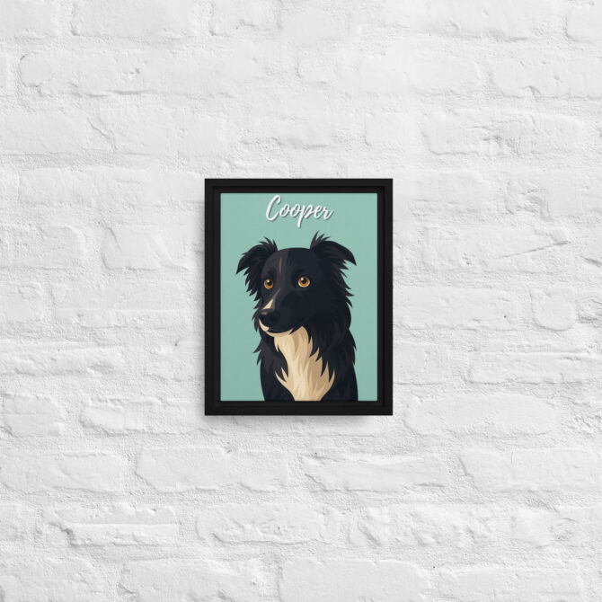 Modern Pet Portrait – Vector Style on Framed Canvas - Image 2