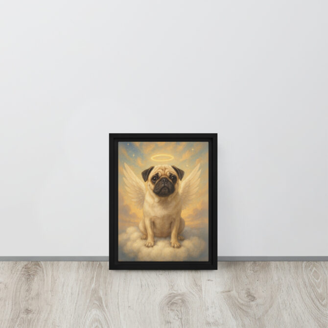 Heavenly Pet Memorial Canvas – Angel Wings Tribute Art - Image 2