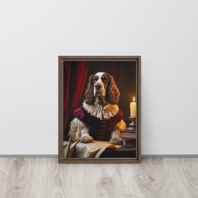 Custom Renaissance Pet Portrait – “Sir Barktangelo the Bard” (Framed Canvas) - Image 6