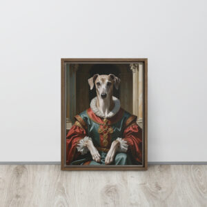 Dogmedici the Magnificent – Custom Renaissance Pet Portrait on Framed Canvas