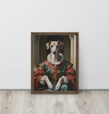 Dogmedici the Magnificent – Custom Renaissance Pet Portrait on Framed Canvas