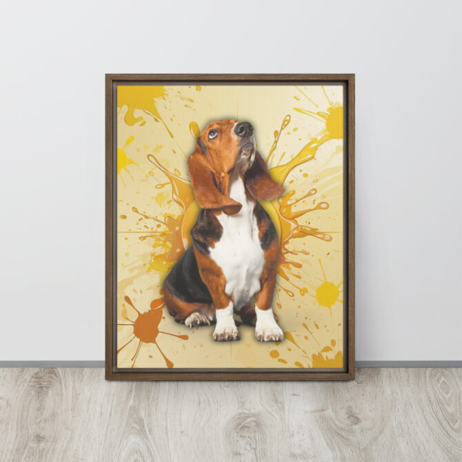 Color-Boom Pet Portrait – Yellow Canvas (Framed) - Image 7