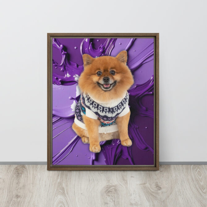 Color-Boom Pet Portrait – Purple Canvas (Framed) - Image 8
