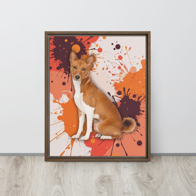 Color-Boom Pet Portrait – Orange Canvas (Framed) - Image 8