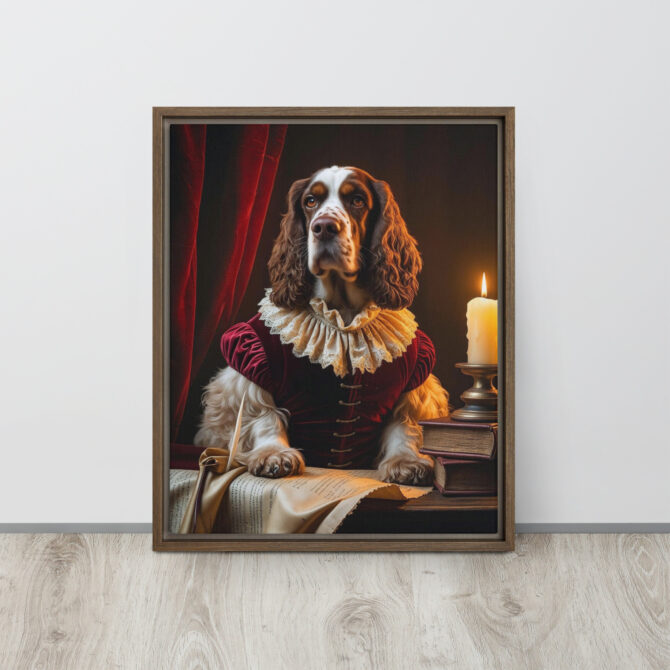 Custom Renaissance Pet Portrait – “Sir Barktangelo the Bard” (Framed Canvas) - Image 7