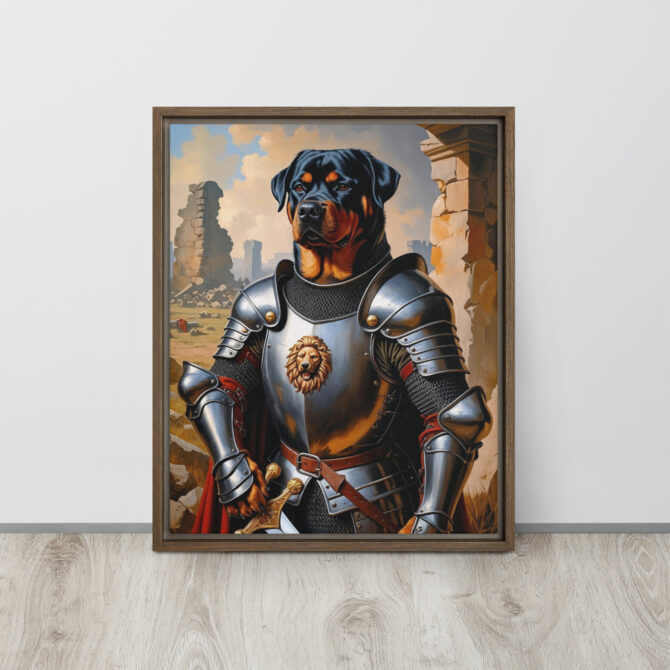 Custom Renaissance Pet Portrait – The Knight of Naples (Framed Canvas) - Image 8
