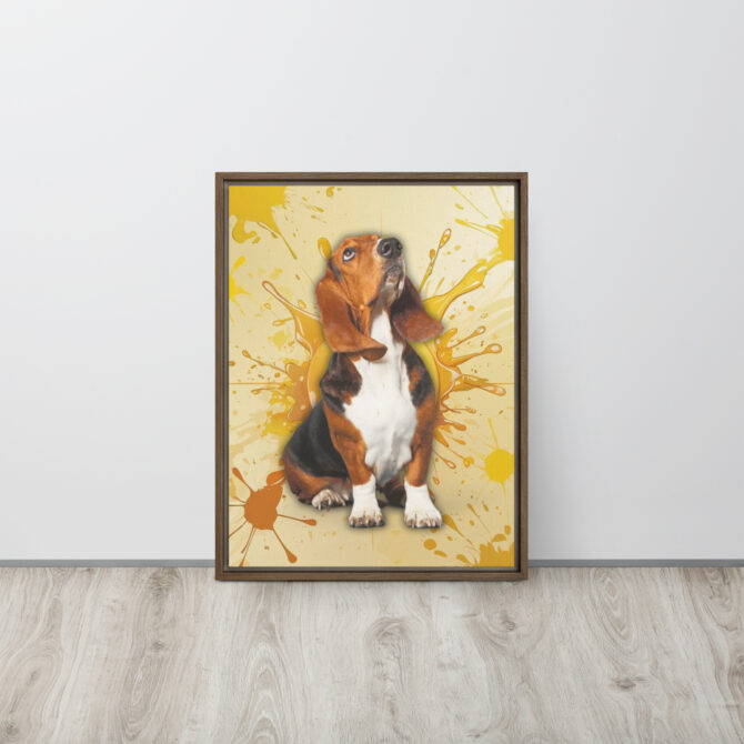 Color-Boom Pet Portrait – Yellow Canvas (Framed) - Image 8