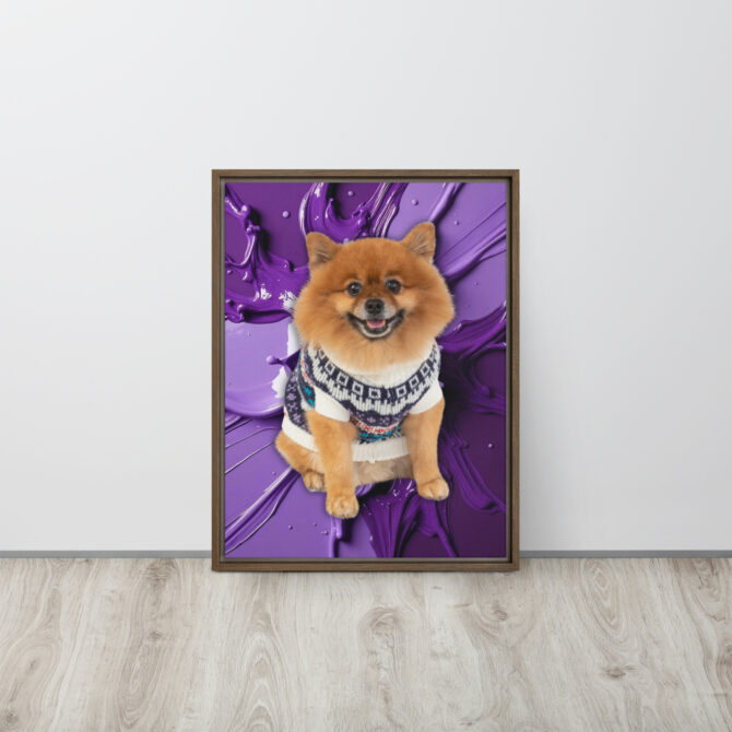Color-Boom Pet Portrait – Purple Canvas (Framed) - Image 9
