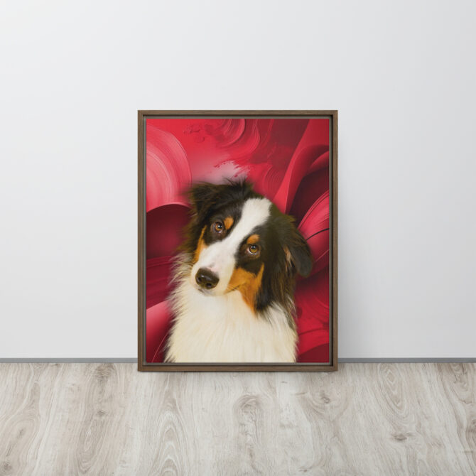 Color-Boom Pet Portrait – Red Canvas (Framed) - Image 9