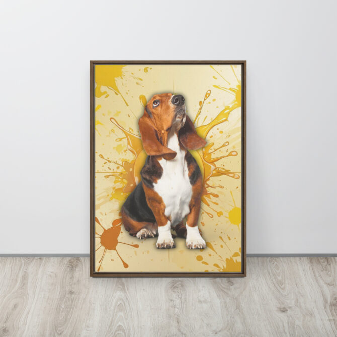 Color-Boom Pet Portrait – Yellow Canvas (Framed) - Image 9