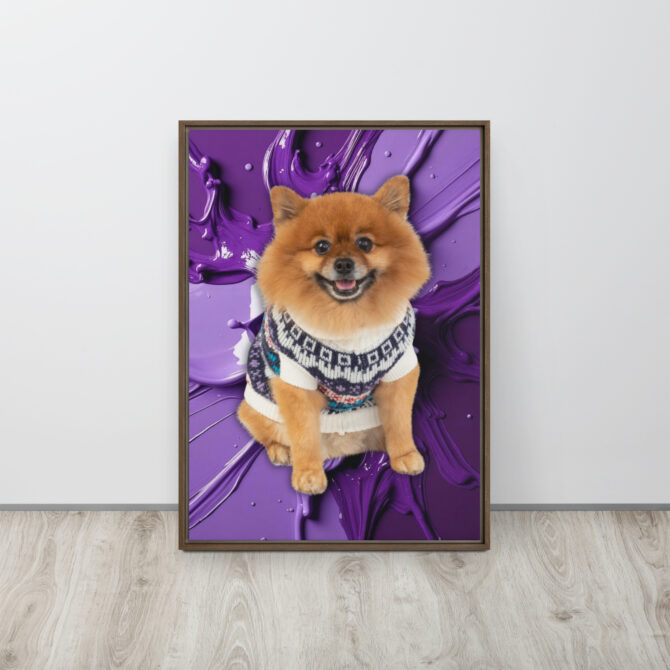 Color-Boom Pet Portrait – Purple Canvas (Framed) - Image 10