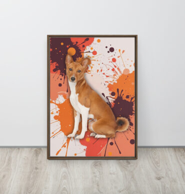 Color-Boom Pet Portrait – Orange Canvas (Framed)