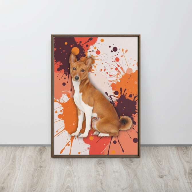 Color-Boom Pet Portrait – Orange Canvas (Framed)