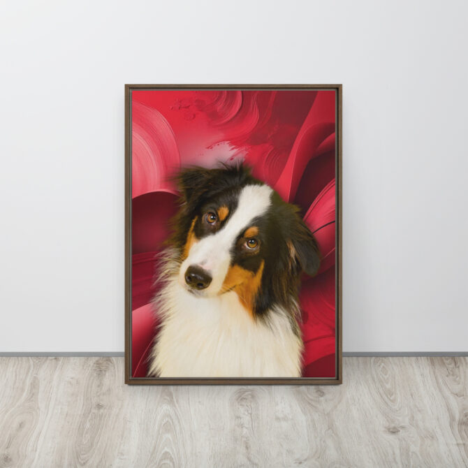 Color-Boom Pet Portrait – Red Canvas (Framed) - Image 10