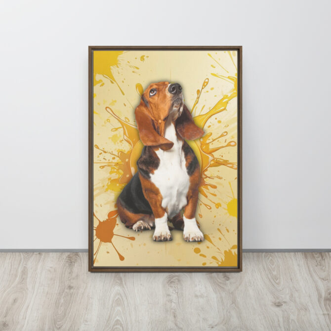 Color-Boom Pet Portrait – Yellow Canvas (Framed) - Image 10