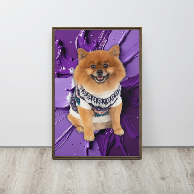 Color-Boom Pet Portrait – Purple Canvas (Framed) - Image 11