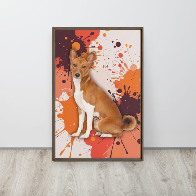 Color-Boom Pet Portrait – Orange Canvas (Framed) - Image 10