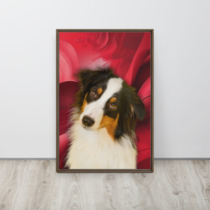 Color-Boom Pet Portrait – Red Canvas (Framed) - Image 11