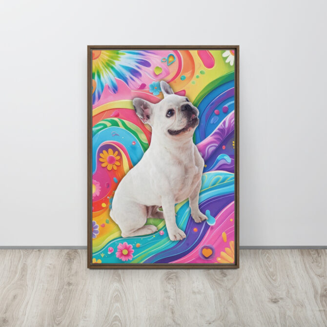 Color-Boom Pet Portrait – Rainbow Hippie Canvas (Framed) - Image 10