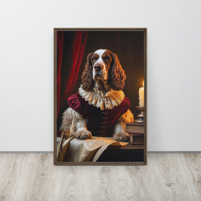 Custom Renaissance Pet Portrait – “Sir Barktangelo the Bard” (Framed Canvas) - Image 8