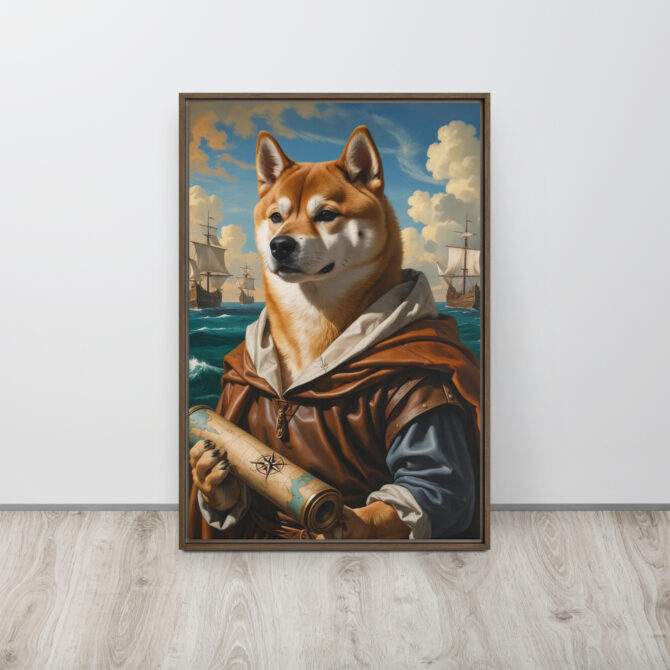 Marco Pawlo the Explorer – Custom Renaissance Pet Portrait on Framed Canvas - Image 9