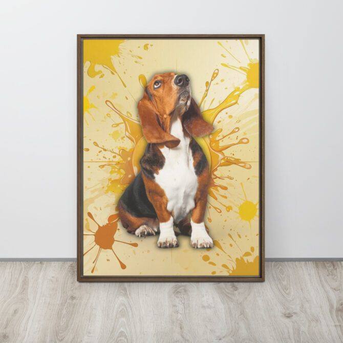 Color-Boom Pet Portrait – Yellow Canvas (Framed) - Image 11