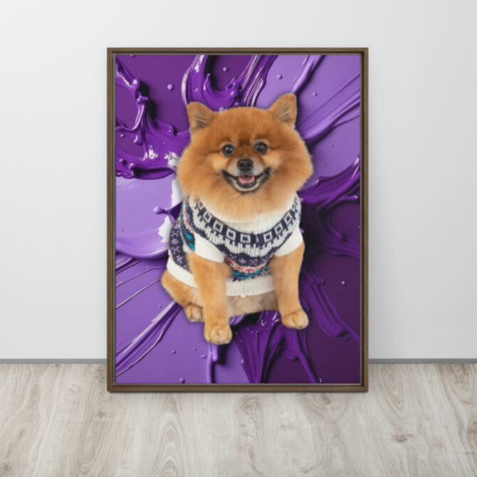 Color-Boom Pet Portrait – Purple Canvas (Framed) - Image 12