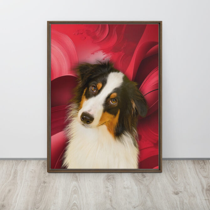 Color-Boom Pet Portrait – Red Canvas (Framed) - Image 12