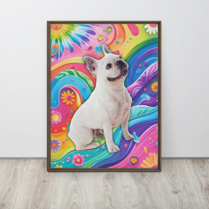 Color-Boom Pet Portrait – Rainbow Hippie Canvas (Framed) - Image 11