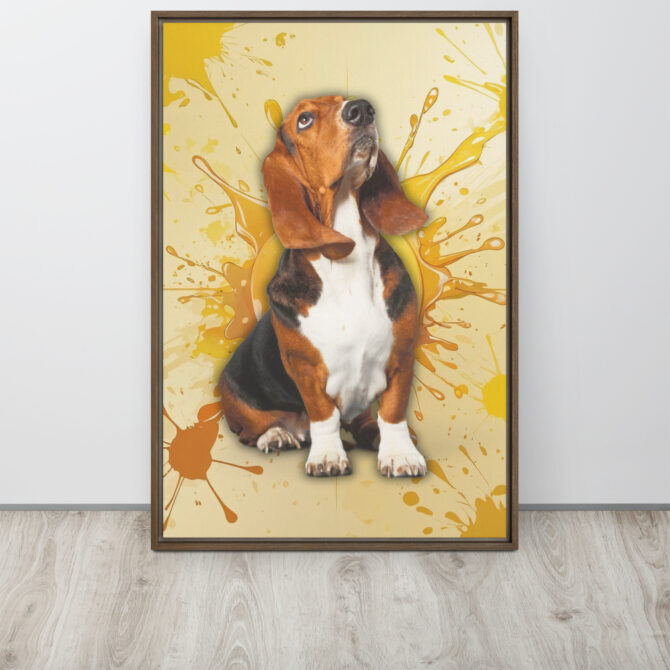 Color-Boom Pet Portrait – Yellow Canvas (Framed) - Image 12