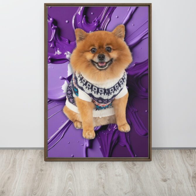 Color-Boom Pet Portrait – Purple Canvas (Framed) - Image 13