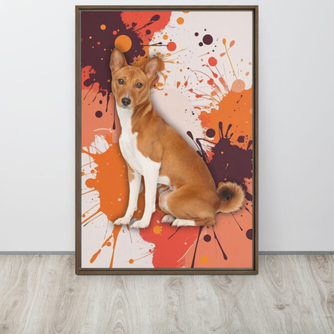 Color-Boom Pet Portrait – Orange Canvas (Framed) - Image 12