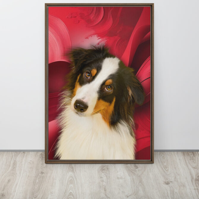 Color-Boom Pet Portrait – Red Canvas (Framed) - Image 13
