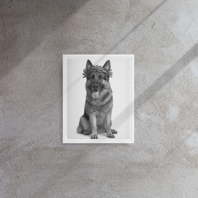 Roman Crown Custom Pet Portrait – Framed Canvas Print - Image 5