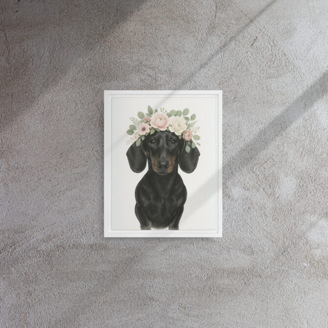 Floral Crown Custom Pet Portrait on Framed Canvas - Image 5