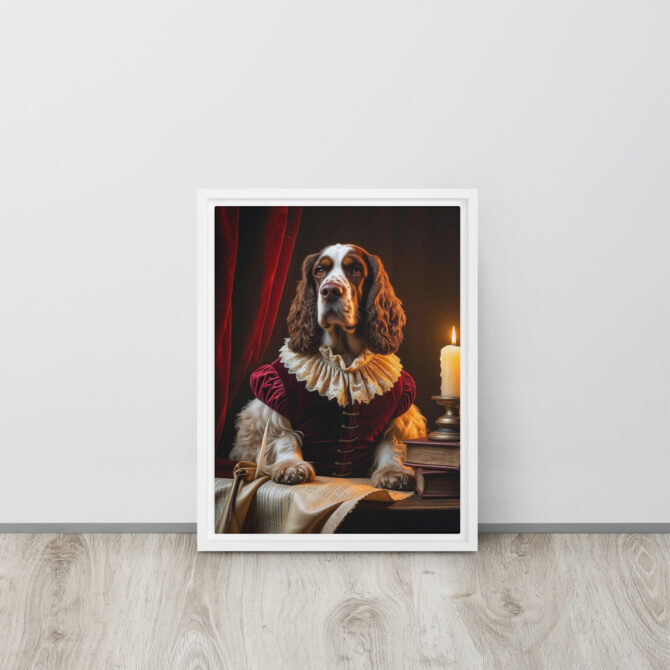 Custom Renaissance Pet Portrait – “Sir Barktangelo the Bard” (Framed Canvas) - Image 9