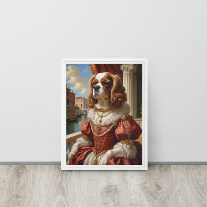 Custom Renaissance Pet Portrait – Lady Barkareth of Venice (Framed Canvas) - Image 10