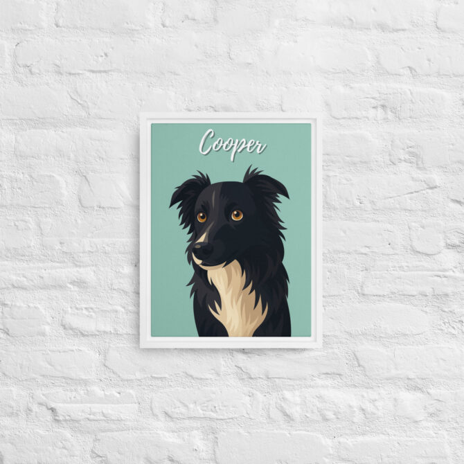 Modern Pet Portrait – Vector Style on Framed Canvas - Image 6