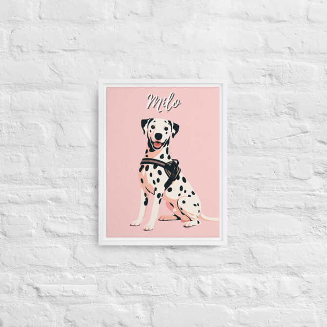 Custom Modern Pet Portrait – Minimalist Vector on Canvas - Cherry Blossom - Image 6