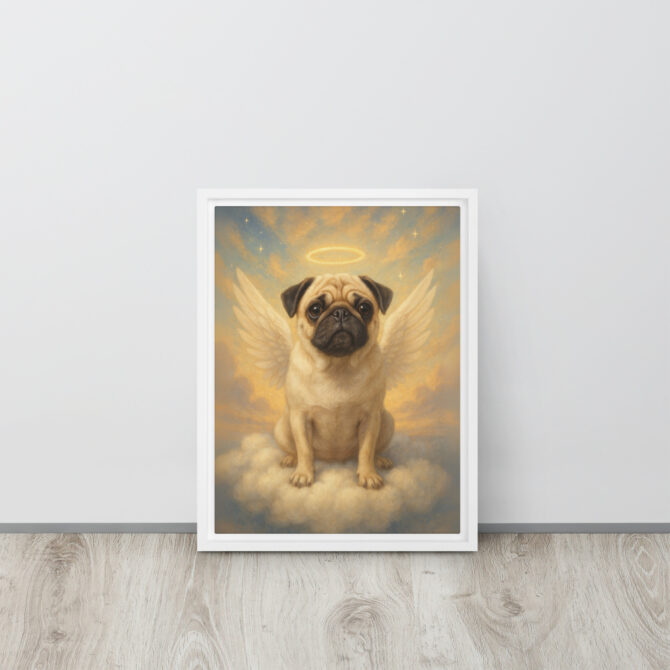 Heavenly Pet Memorial Canvas – Angel Wings Tribute Art - Image 7