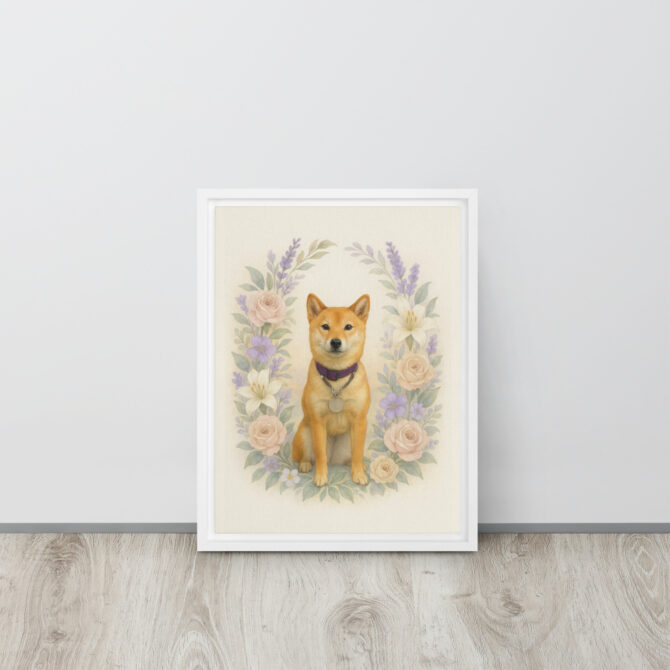 Custom Pet Memorial – Floral Wreath Framed Canvas Tribute - Image 7