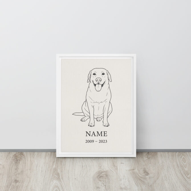 Custom Minimalist Pet Memorial Line Art – Framed Canvas - Image 7