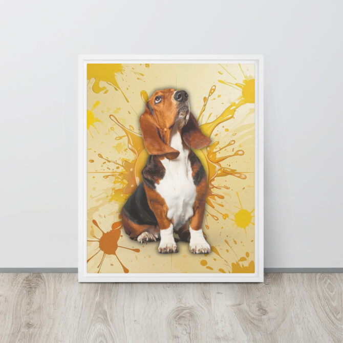 Color-Boom Pet Portrait – Yellow Canvas (Framed) - Image 13