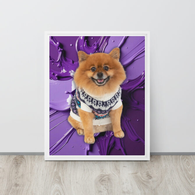 Color-Boom Pet Portrait – Purple Canvas (Framed) - Image 14