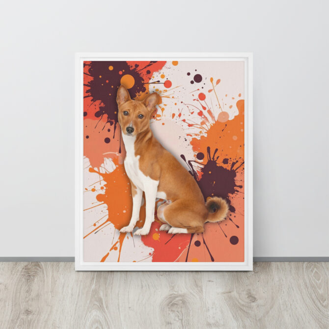 Color-Boom Pet Portrait – Orange Canvas (Framed) - Image 13
