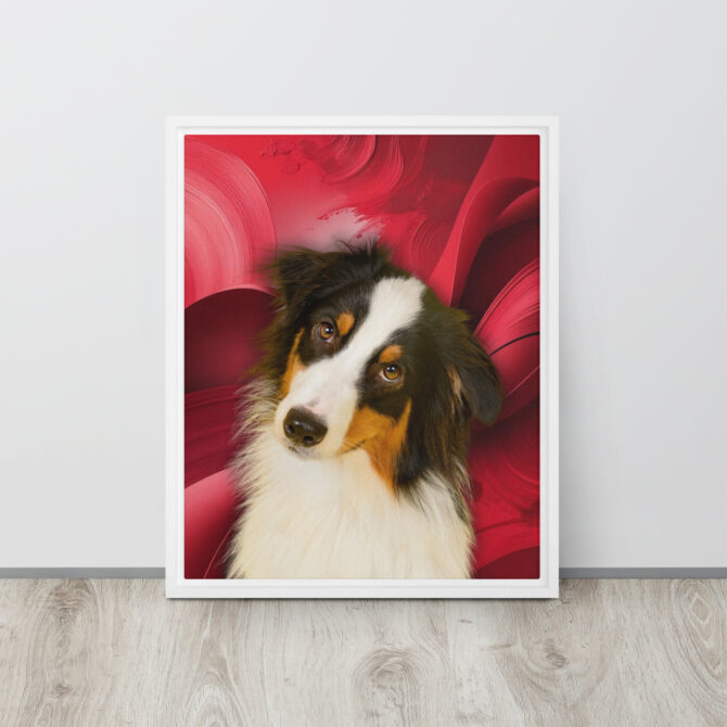 Color-Boom Pet Portrait – Red Canvas (Framed) - Image 14