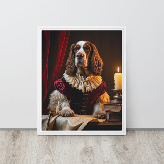 Custom Renaissance Pet Portrait – “Sir Barktangelo the Bard” (Framed Canvas) - Image 10